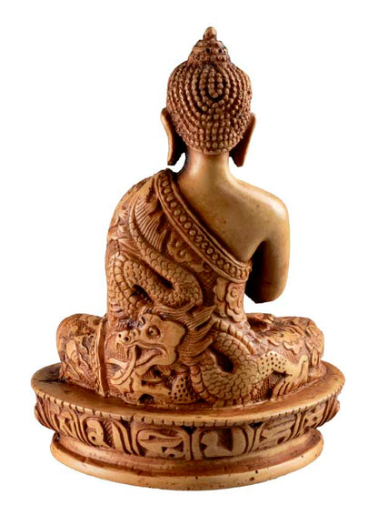 Statue Bouddha Amoghasiddhi Abhaya Mudra – Résine artisanale du Népal 13,5 cm