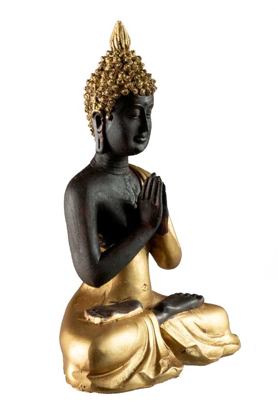 Statue Bouddha Thaïlandais Anjali Mudra 12 cm – Sculpture en polyrésine à la symbolique spirituelle