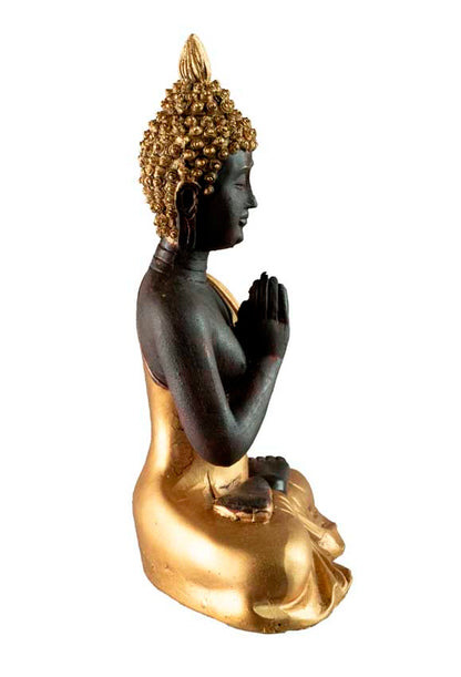 Statue Bouddha Thaïlandais Anjali Mudra 12 cm – Sculpture en polyrésine à la symbolique spirituelle
