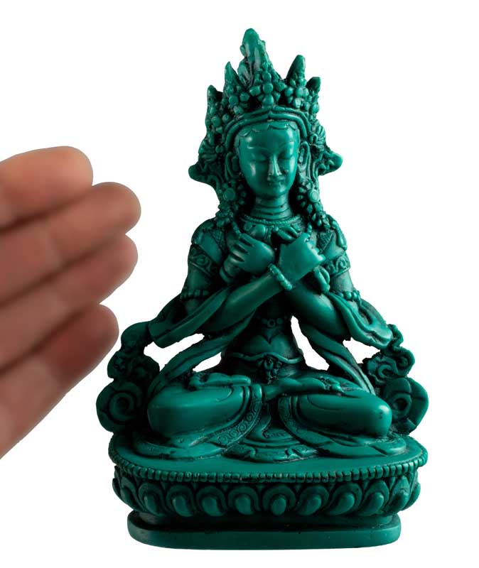 Statue Vajradharma en Résine Turquoise 14,5 cm – Artisanat Népalais