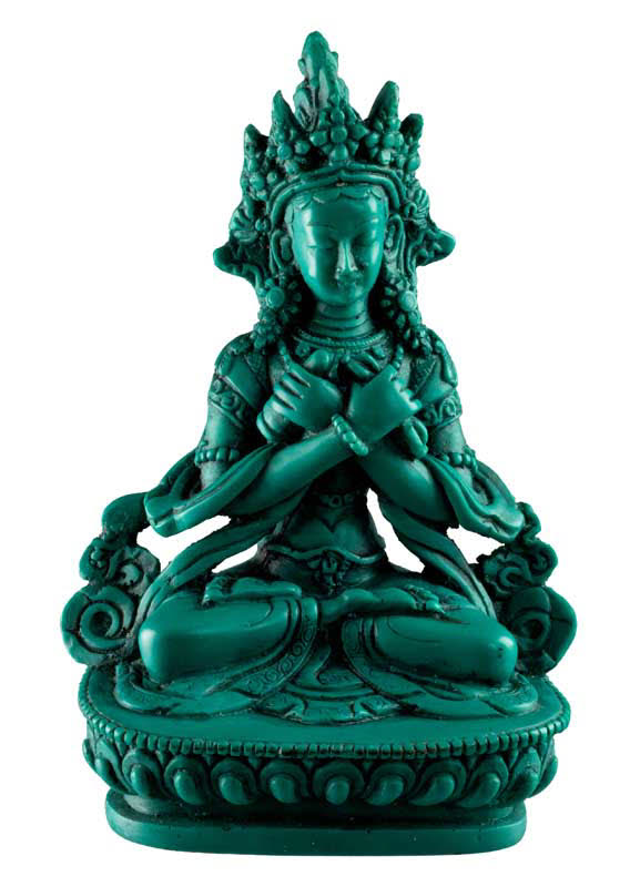 Statue Vajradharma en Résine Turquoise 14,5 cm – Artisanat Népalais