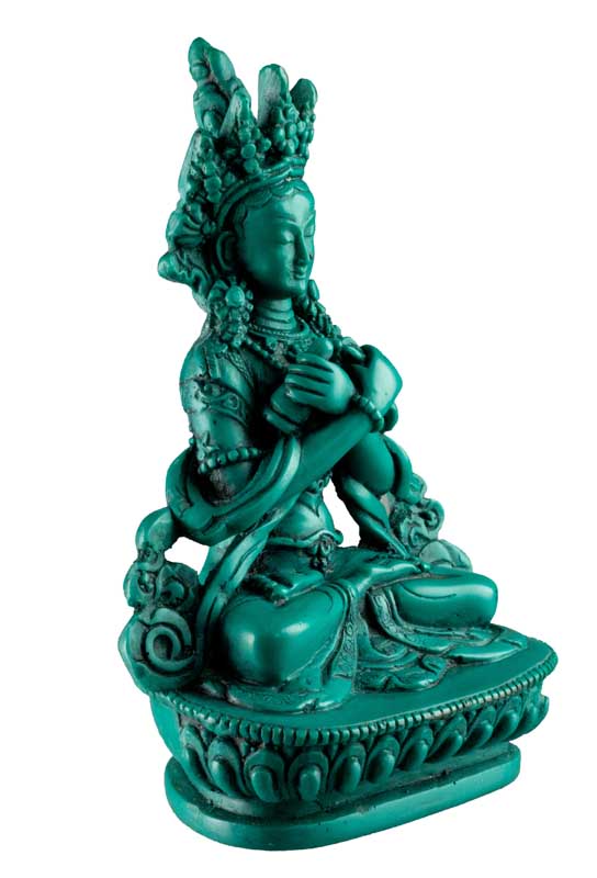 Statue Vajradharma en Résine Turquoise 14,5 cm – Artisanat Népalais