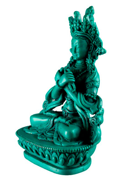 Statue Vajradharma en Résine Turquoise 14,5 cm – Artisanat Népalais