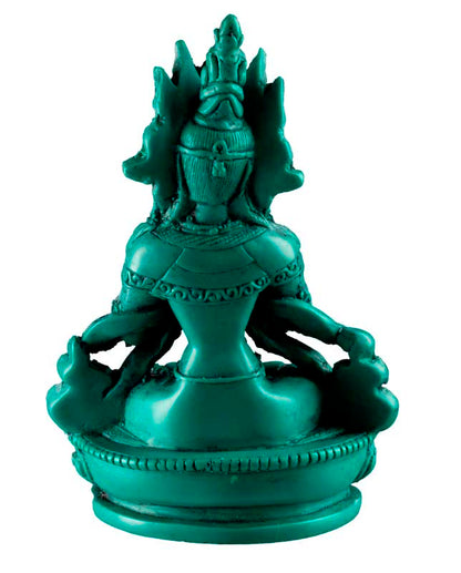 Statue Vajradharma en Résine Turquoise 14,5 cm – Artisanat Népalais