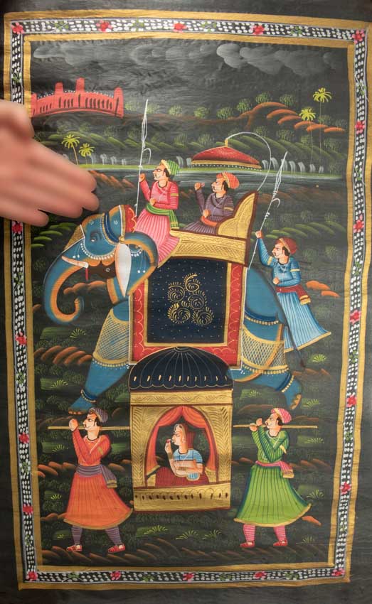 Peinture Moghole Pichwai Indienne – Procession Royale du Maharaja
