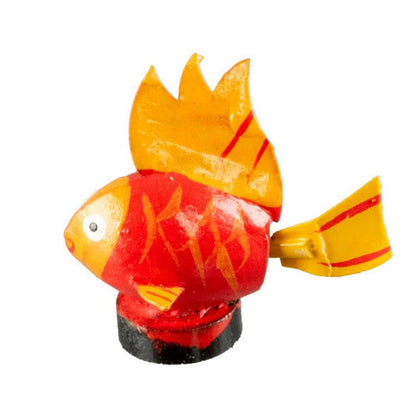 Magnet Poisson Exotique Orange En Coque De Pistache – Artisanat Miniature