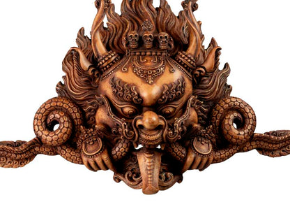 Masque Cheppu en Résine Beige 37 cm – Décoration Murale Népal