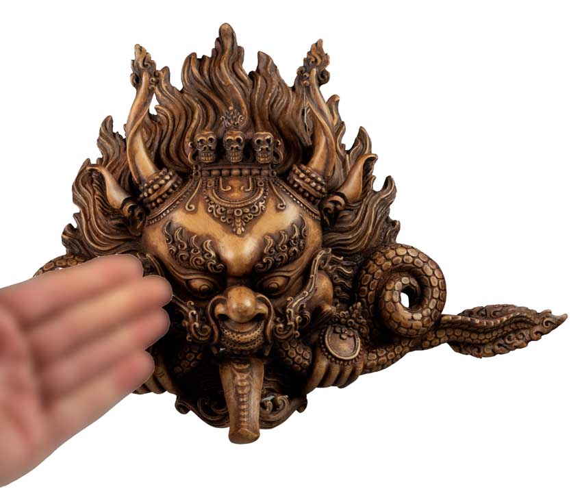 Masque Cheppu en Résine Beige 37 cm – Décoration Murale Népal