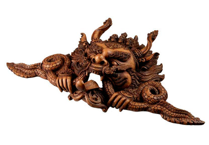 Masque Cheppu en Résine Beige 37 cm – Décoration Murale Népal