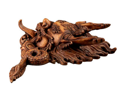 Masque Cheppu en Résine Beige 37 cm – Décoration Murale Népal