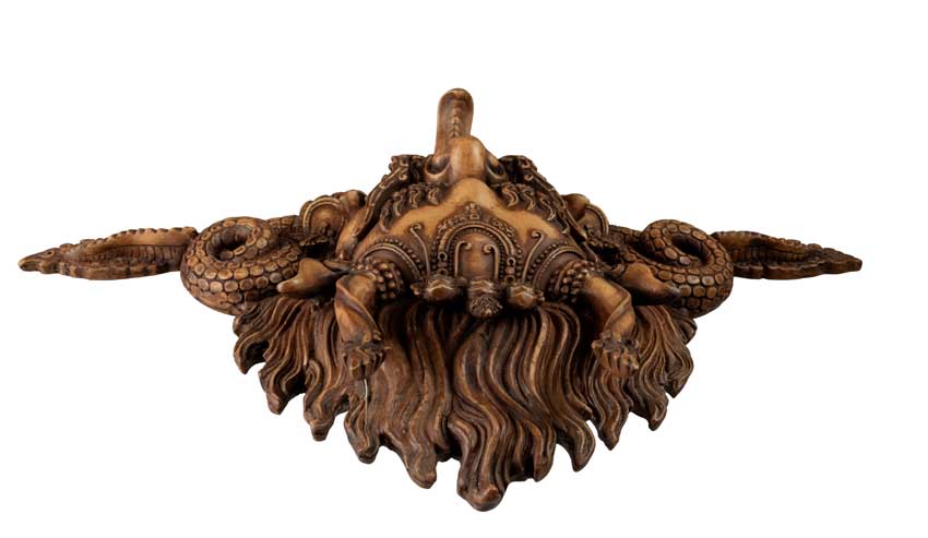 Masque Cheppu en Résine Beige 37 cm – Décoration Murale Népal