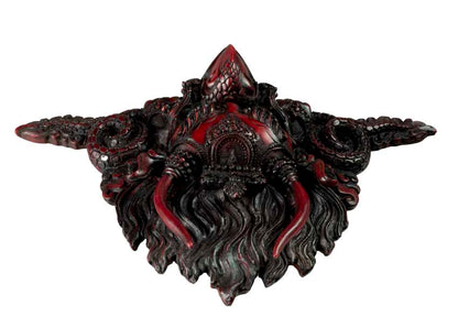 Masque Garuda en Résine Bordeaux 25,5 cm – Décoration Murale Népal