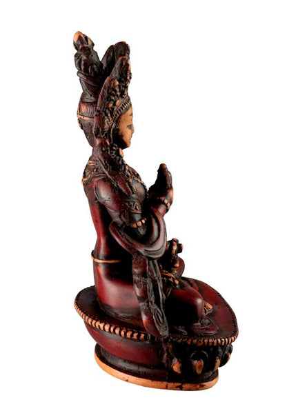 Statue de Vajrasattva (Dorje Sempa) en Résine Bicolore – Artisanat du Népal