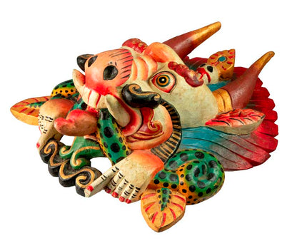 Masque Yamantaka En Bois – Décoration Murale Tibétaine Du Népal