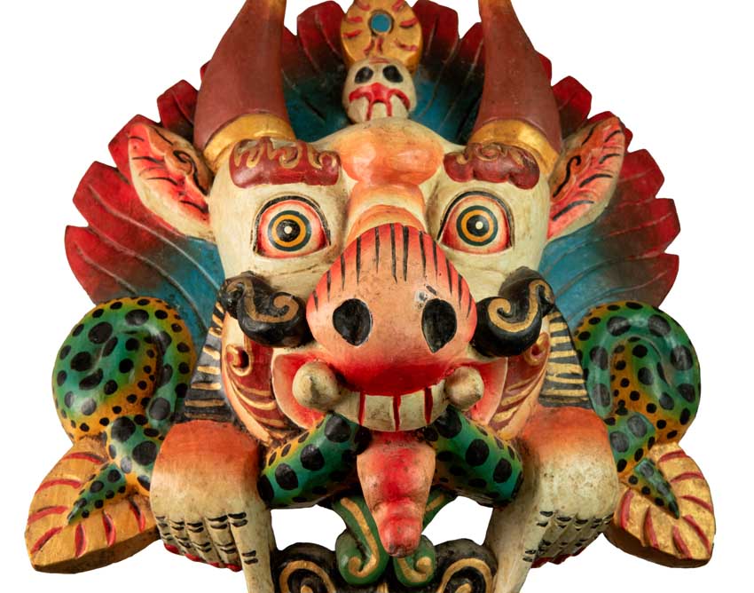 Masque Yamantaka En Bois – Décoration Murale Tibétaine Du Népal