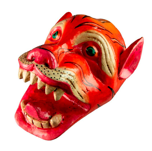Masque Tigre Népalais – Bois – Décoration Murale