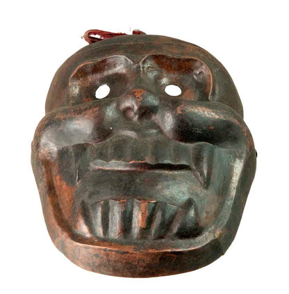Masque Citipati Tête de Mort en Métal Vintage – Masque Tibétain Népalais 21,5 cm