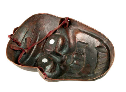Masque Citipati Tête de Mort en Métal Vintage – Masque Tibétain Népalais 21,5 cm