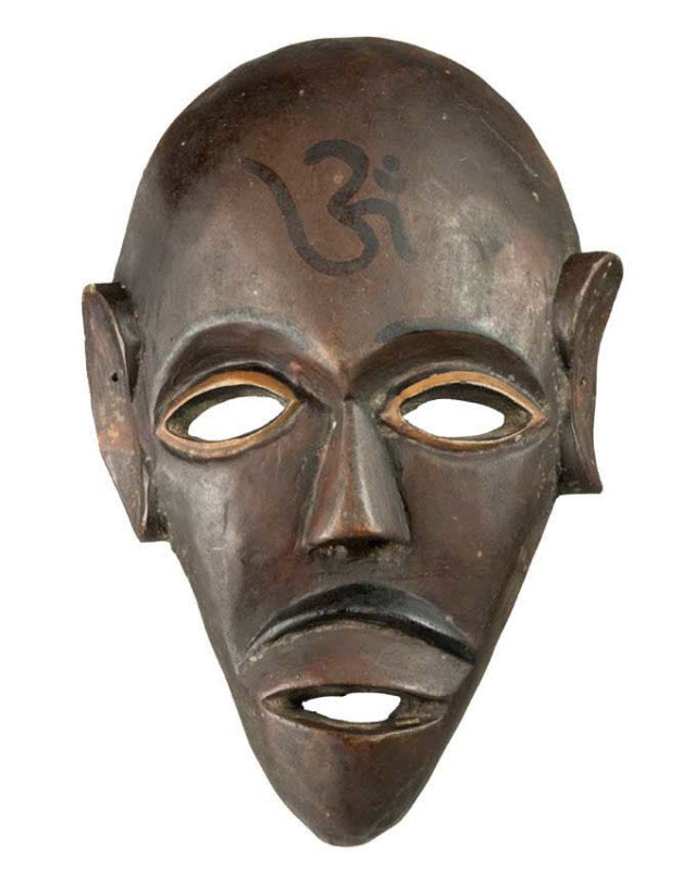 Masque Chamanique Tharu Népalais – Symbole Spirituel – Bois