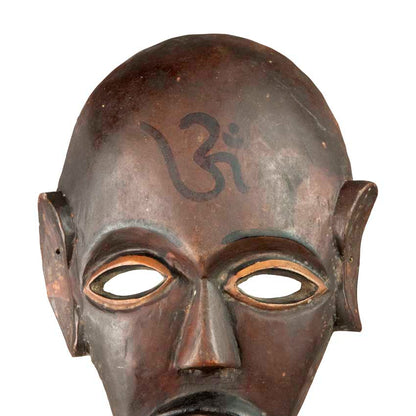 Masque Chamanique Tharu Népalais – Symbole Spirituel – Bois