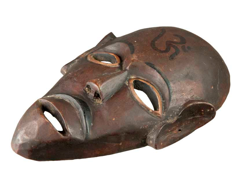 Masque Chamanique Tharu Népalais – Symbole Spirituel – Bois