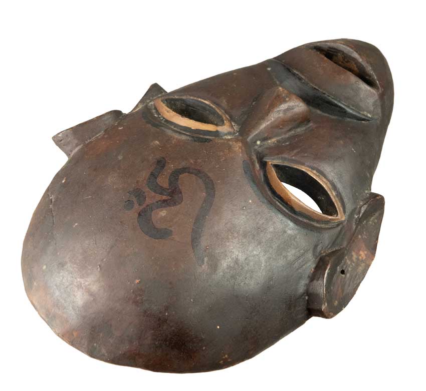 Masque Chamanique Tharu Népalais – Symbole Spirituel – Bois