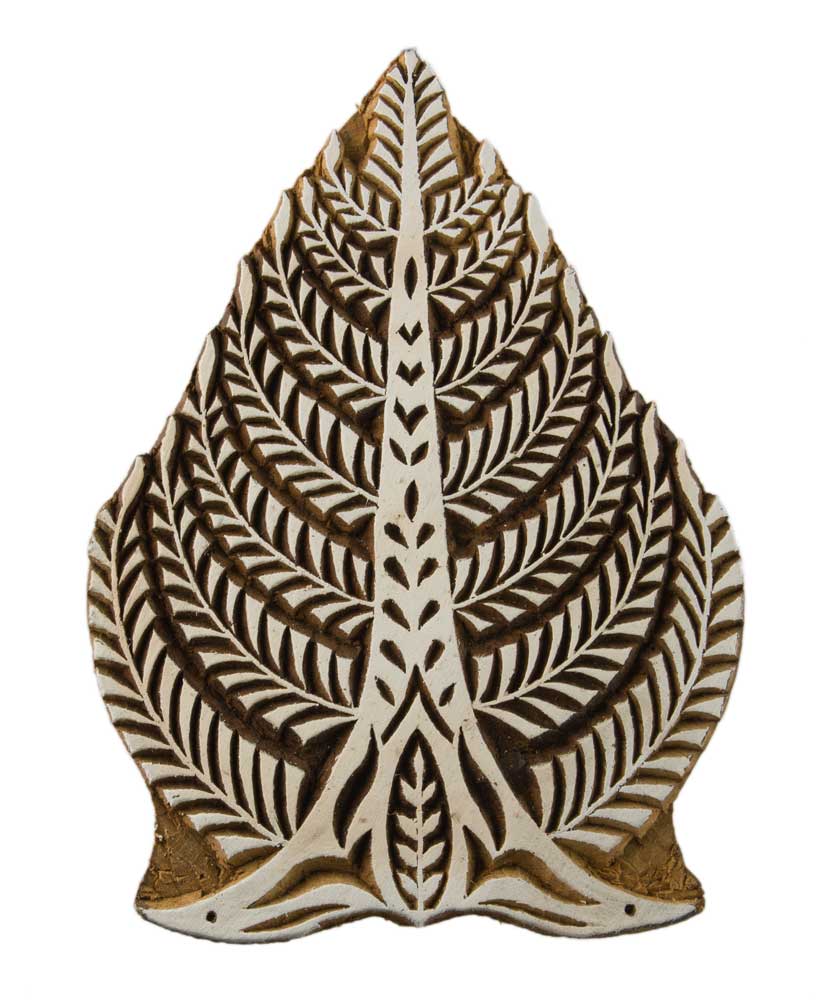 Tampon Encreur En Bois Sculpté – Motif Arbre De Vie