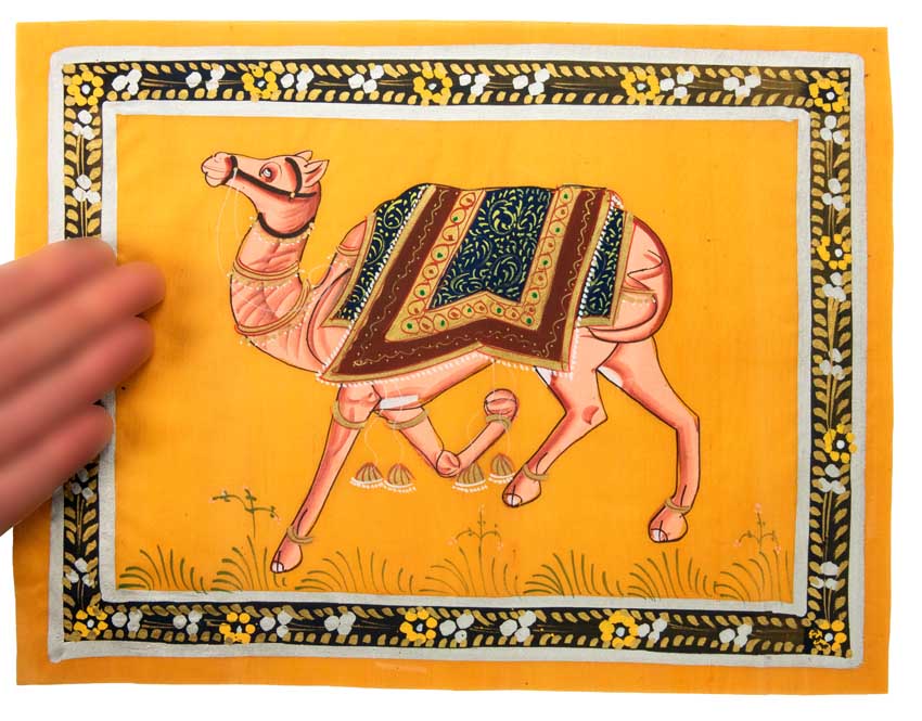 Peinture Rajput Miniature Art Mughal Inde : Chameau Royal 30 cm