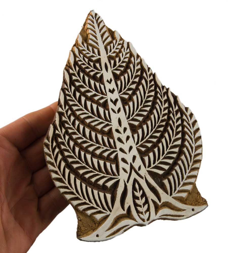 Tampon Encreur En Bois Sculpté – Motif Arbre De Vie