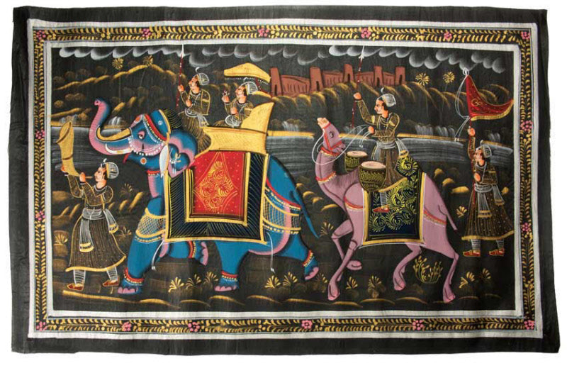 Peinture Rajput Miniature Indienne – Scène de Chasse Royale