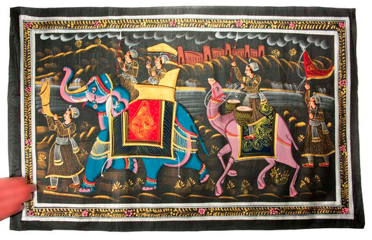 Peinture Rajput Miniature Indienne – Scène de Chasse Royale