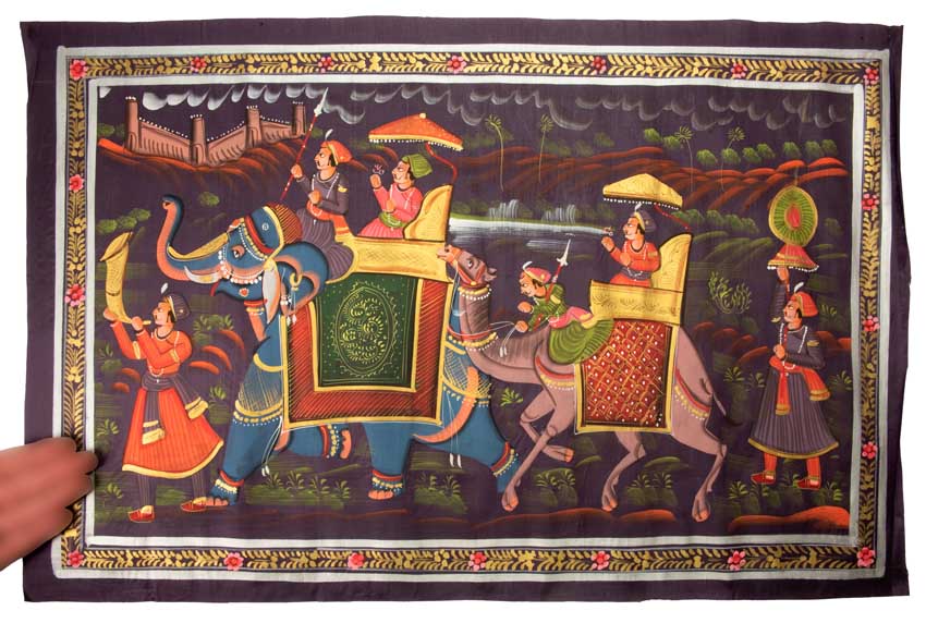 Peinture Rajput Miniature Indienne – Scène de Chasse Royale