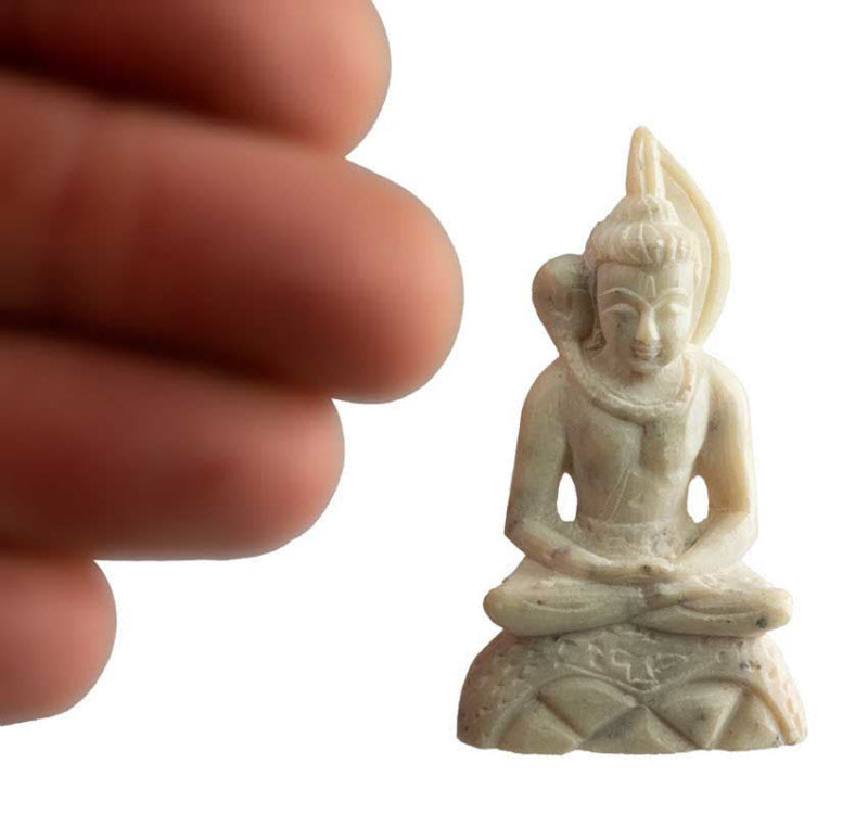 Figurine Shiva En Pierre Sculptée 4,5 cm – Artisanat Indien
