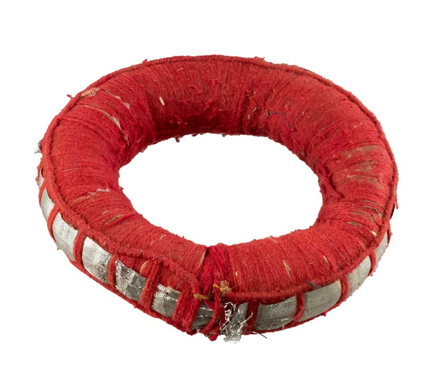 Coussin pour bol tibétain chantant vintage Ø 13,5 cm – rouge artisanal du Népal Newar