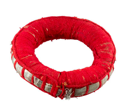 Coussin pour bol tibétain chantant vintage Ø 13,5 cm – rouge artisanal du Népal Newar