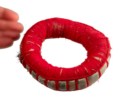Coussin pour bol tibétain chantant vintage Ø 13,5 cm – rouge artisanal du Népal Newar