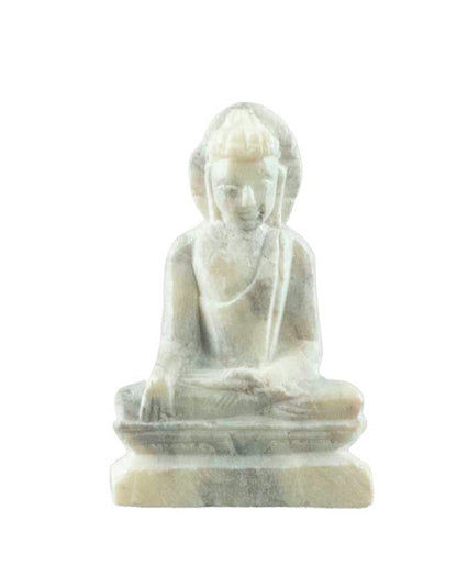 Statuette Bouddha Sakyamuni en pierre sculptée – Artisanat indien miniature de Varanasi