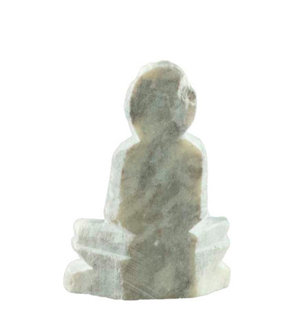 Statuette Bouddha Sakyamuni en pierre sculptée – Artisanat indien miniature de Varanasi