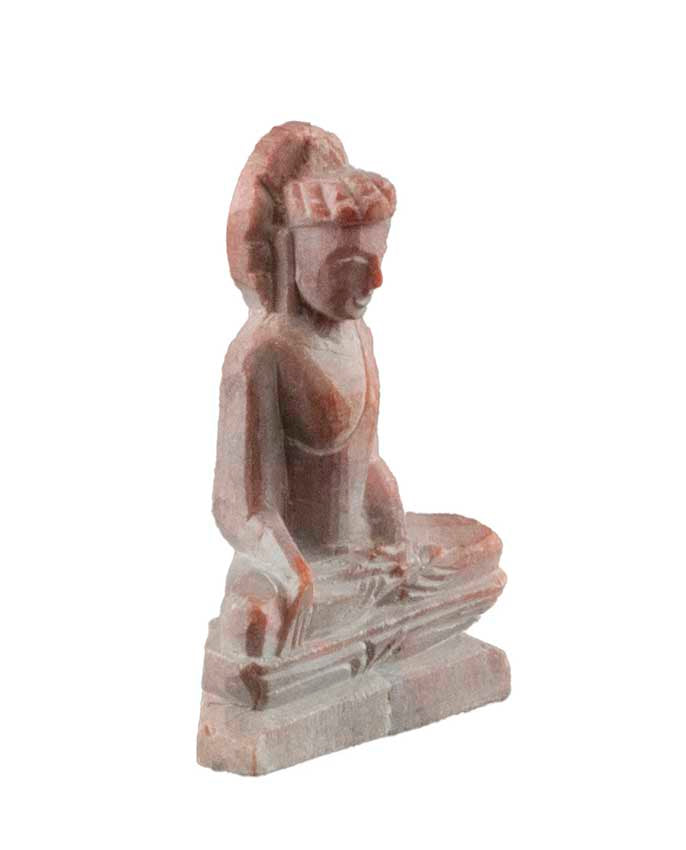 Statuette Bouddha Sakyamuni en pierre sculptée – Miniature spirituelle artisanale d’Inde