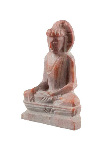 Statuette Bouddha Sakyamuni en pierre sculptée – Miniature spirituelle artisanale d’Inde