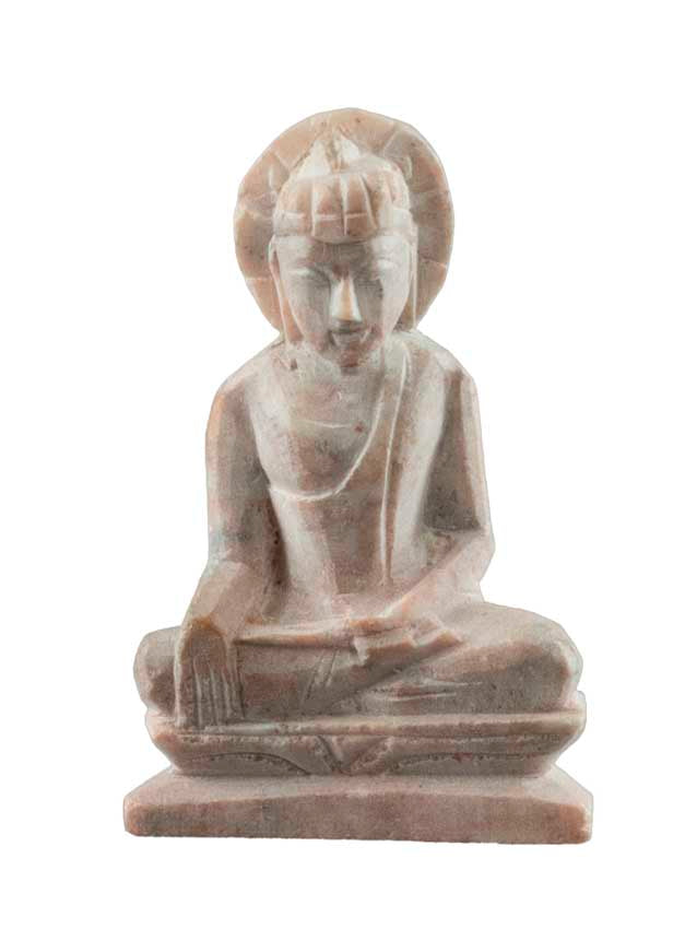 Statuette Bouddha Sakyamuni en pierre sculptée – Miniature spirituelle artisanale d’Inde