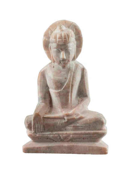 Statuette Bouddha Sakyamuni en pierre sculptée – Miniature spirituelle artisanale d’Inde