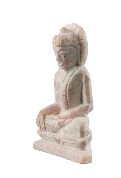 Statuette Bouddha Sakyamuni en pierre sculptée – Miniature spirituelle artisanale d’Inde