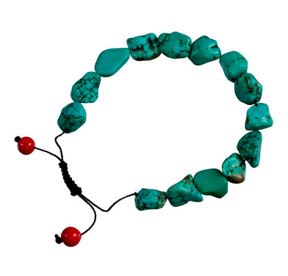 Bracelet Bouddhiste Perles Turquoise en Résine – Artisanat du Népal