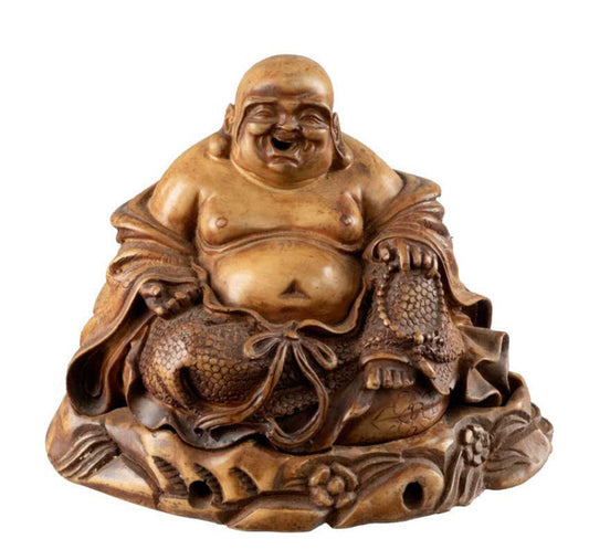 Décoration Murale Bouddha Chinois Rieur Maitreya 13 cm – Statue Feng Shui en Résine