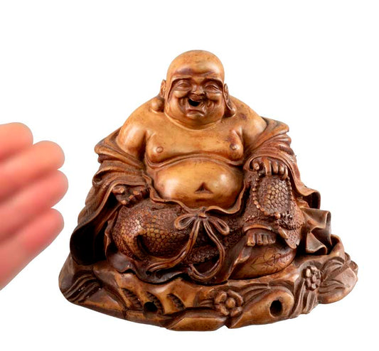 Décoration Murale Bouddha Chinois Rieur Maitreya 13 cm – Statue Feng Shui en Résine
