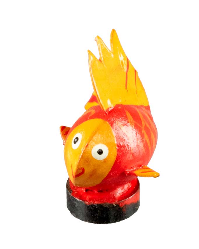 Magnet Poisson Exotique Orange En Coque De Pistache – Artisanat Miniature