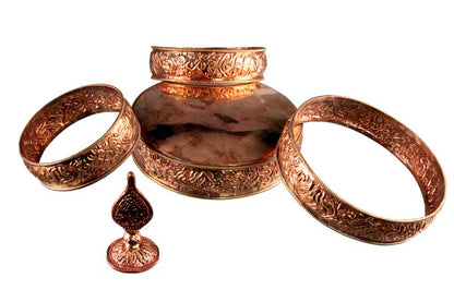 Set De 4 Plateaux Rituels Offrande Du Mandala En Cuivre – Bouddhisme Tibétain