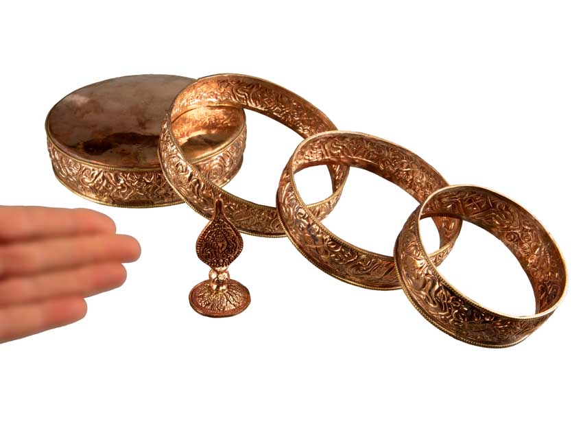 Set De 4 Plateaux Rituels Offrande Du Mandala En Cuivre – Bouddhisme Tibétain
