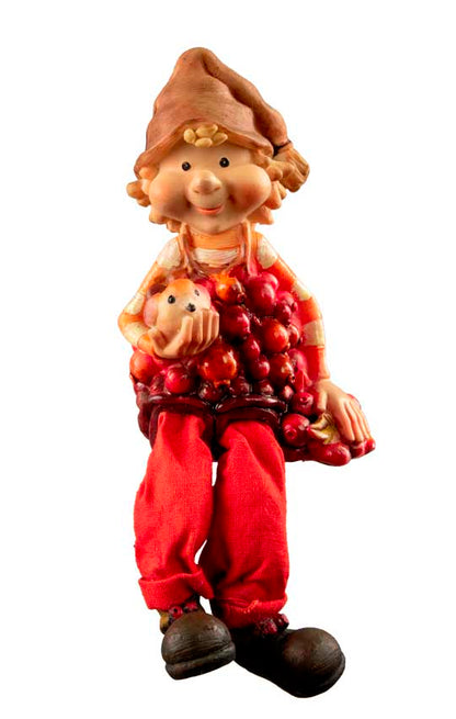 Figurine Lutin d'Automne – Elfe avec Oiseau en Résine pour Décoration Intérieure